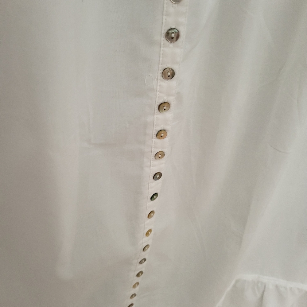Eileen West XS Long White Long Sleeve Cotton Nightgown Pockets Cottagecore New - Picture 4 of 12